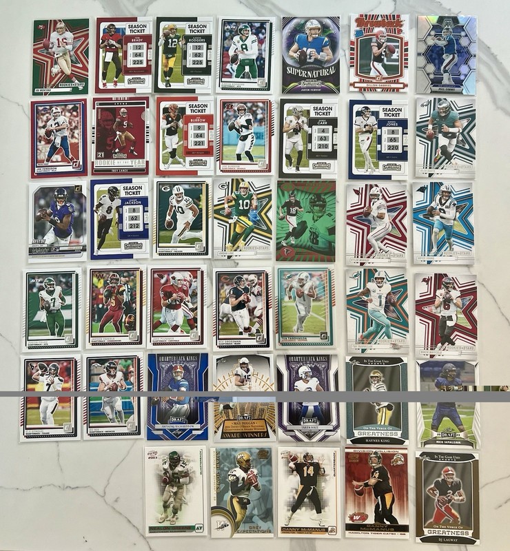 NFL/NCAA/CFL QB lot (40) Cards Panini RCs And Stars, Contenders, Donruss + More