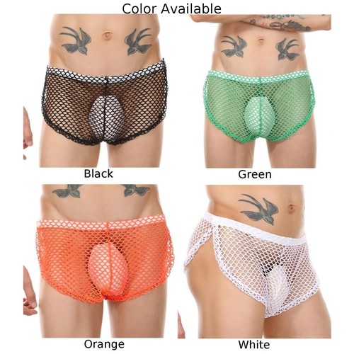 Modische Herren Trunks Unterwäsche Mesh durchsichtig Boxershorts Shorts Höschen - Bild 4 von 22