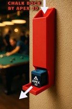 Billiards/Pool cue chalk holder dispenser ''Chalk Dock" 3d printed.