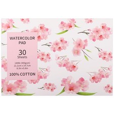 30 Sheets A5 Watercolor Paper Pad 8.3 x 5.8 , 140 LB/300 GSM, 100 white