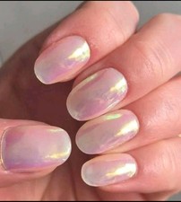 20 Semi Cured Gel Nail Stickers Wraps UV Lamp Required, Aurora Holographic 114