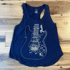 GAP Fender collab blue racerback Tank Top Sz XL grunge music guitar unique
