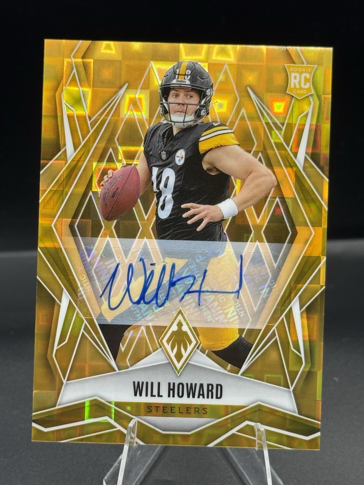 Panini Phoenix 2025 Will Howard #165 Gold RC AUTO /10 Pittsburgh Steelers