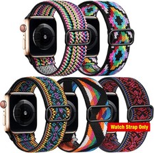 5 Pack Stretchy Fabric Strap Compatible with Apple Watch 40mm 44mm Boho Loop