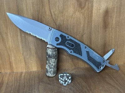 Rare Gerber Slate Combo Edge W/Screwdriver Vintage Assisted Aluminum GREAT!