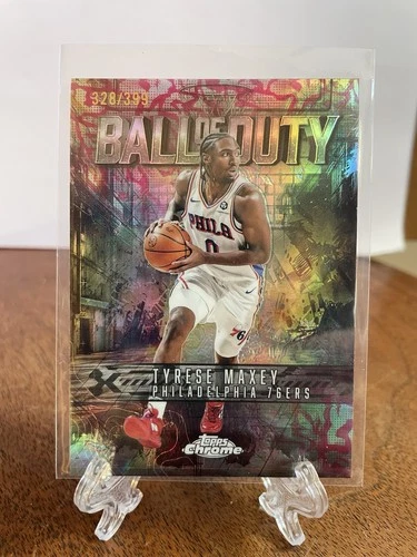 2025 Topps Chrome Tyrese Maxey Refractors Magenta (RAW)