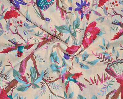 10 yard Beautiful Hand Block Printed Salmon Fabric Cotton Fabric Indian Fabric