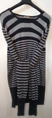 i.e. Sweater Stripe Size Large Grey & Black Women