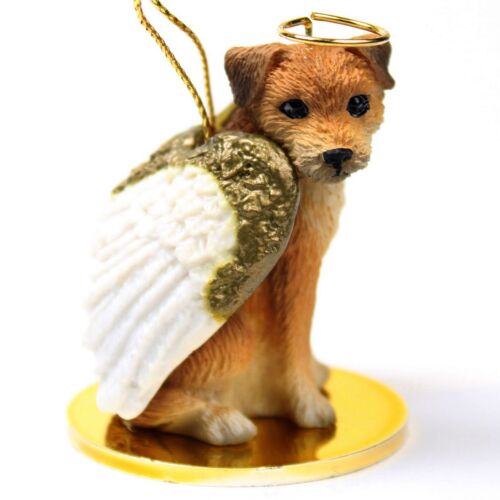 Border Terrier Ornament Angel Figurine Hand Painted - Picture 1 of 1