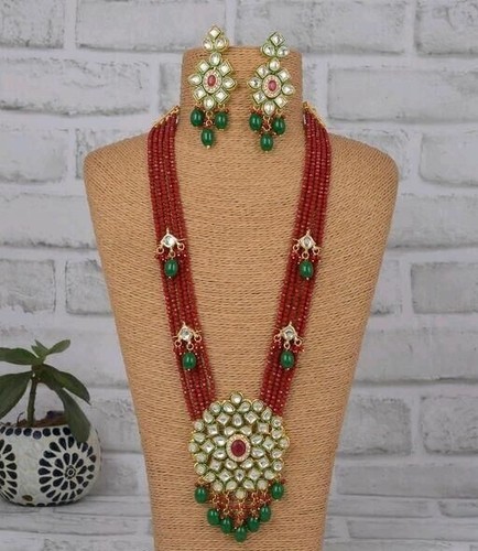 Orange Green Beautiful Kundan Beads 