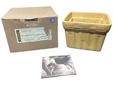 Longaberger Pottery Woven Traditions Butternut Yellow Square Berry Bowl - NIB