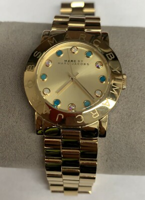 Marc Jacobs Gold Steel Bracelet & Case Women's Watch MBM3215 Marc Jacobs Gold Steel Bracelet & Case Women's Watch MBM3215