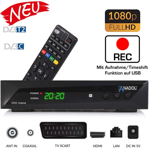 Kabel Receiver PVR Ready mit Aufnahmefunktion Anadol 555C DVBC HDMI