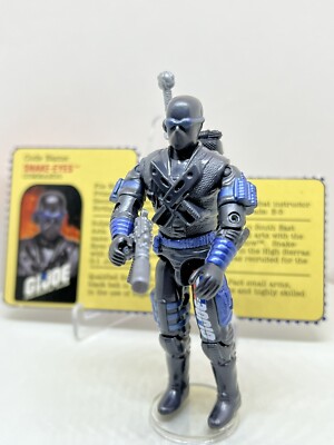 GI JOE ARAH 2000 SNAKE EYES V9 COMMANDO (NEAR COMPLETE w/ FILE CARD)