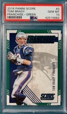 2016 Panini Score Football #3 Tom Brady Patriots Franchise Green PSA 10 Pop 4
