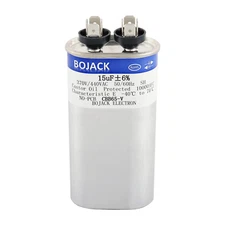 BOJACK 15 Uf ±6% 15 MFD 370V/440V CBB65 Oval Run Start Capacitor for AC Motor Ru