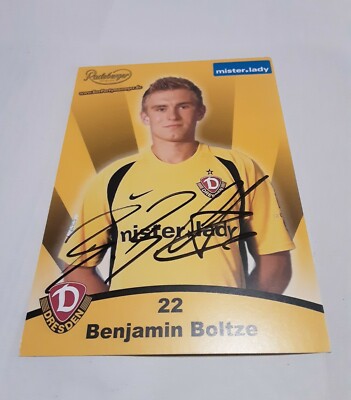 Signed Postcard Benjamin Boltze Dynamo Dresden NEW 