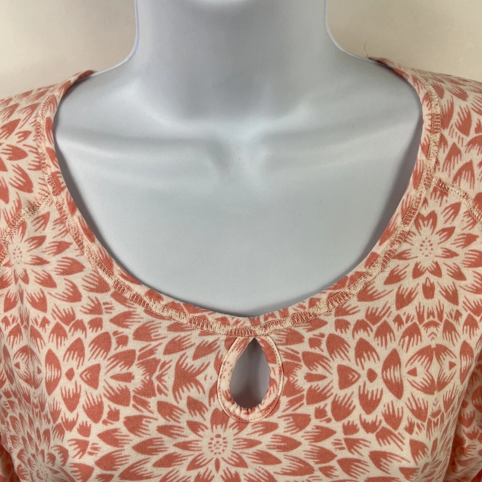 Camiseta Nautica Ropa de Dormir Para Mujer XL 100% Algodón Jersey Floral Cuello Cerradura Foto 3 de 4