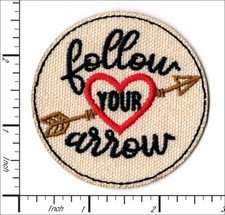 30 Pcs Embroidered Iron on patches Love Heart Follow Your Wow 64x64mm AP015fY