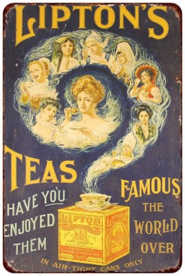 Liptons Teas Advertisement Vintage Look reproduction metal sign 8 x 12