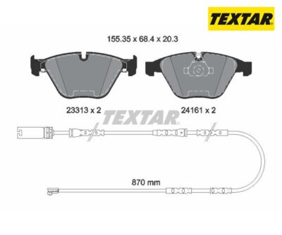 Brake pad set, disc brake Q + Textar 2331307 for BMW 3 Series