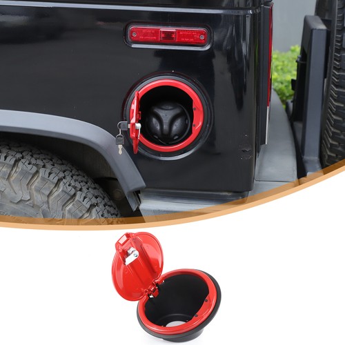 Red Alloy Fuel Tank Cap Anti-theft Lock Cover Trim For Hummer H2 2003-2009 - Picture 11 of 19