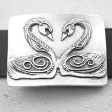 Swan Love Heart Design Belt Buckle for Jeans Leather Belt, Casual Belt