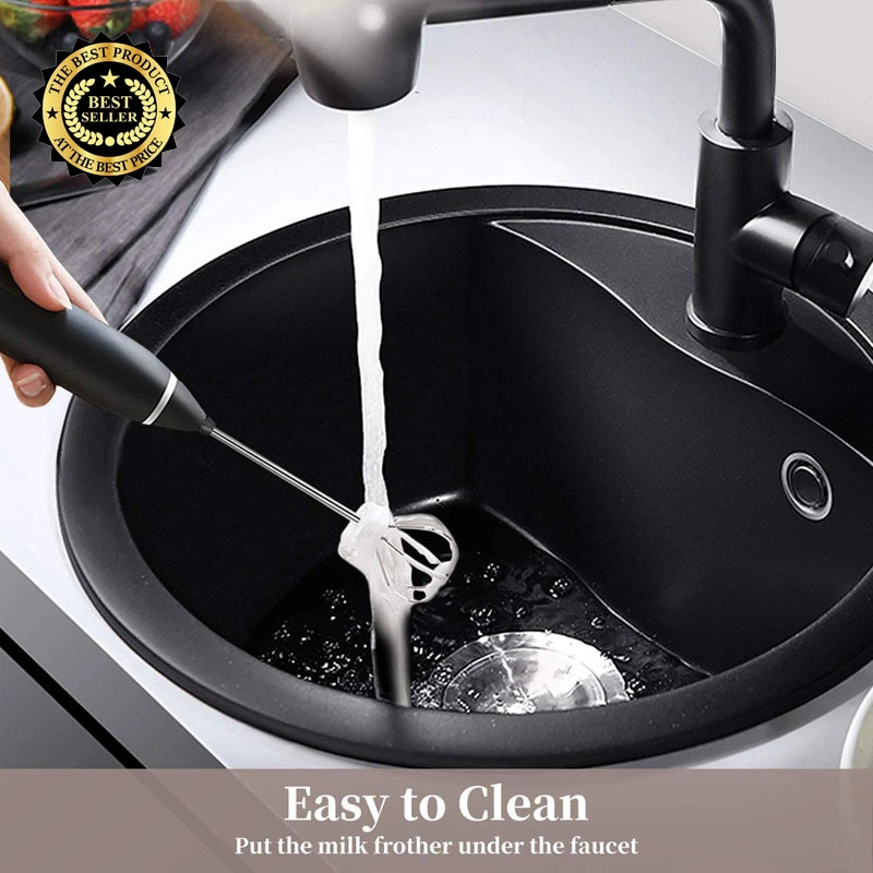 Milk Frother Electric Egg Beater USB Charging Mixer for Coffee Drink Portable