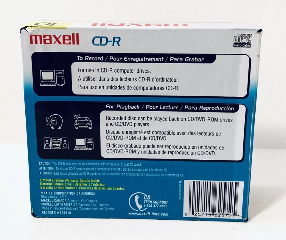 Maxell CD-R - 10 Pack - Up to 48x - 700MB - 80 min. - #648210 - Computer Use - Image 2 of 3
