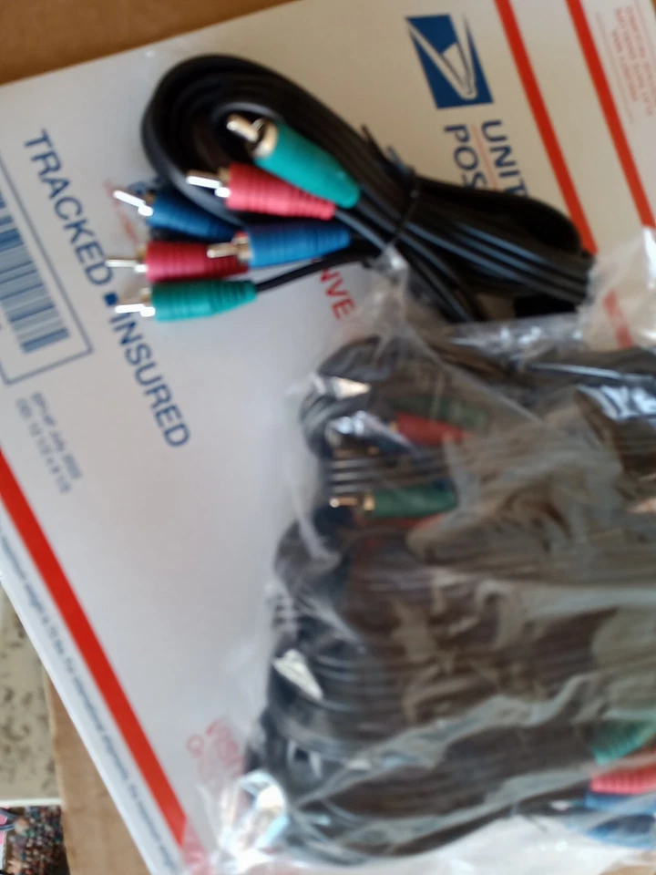 100 COMPONENT VIDEO CABLE RGB HDTV DVD TV 6 FT PremiuM CONNECTORS - Image 2 of 2