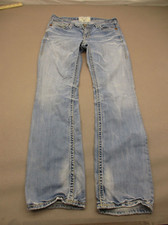 Big Star Size 27R Womens Blue Cotton Blend Zip Fly Pocket Straight Jeans 389