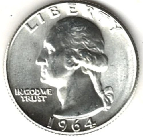 1964  WASHINGTON QUARTER IN BU CONDITION ~ PLEASE SEE THE SCAN  stk q316