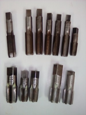 Machinist Tools 12 pcs 3,4,5 & 6 flute Hand Taps assorted sizes & brands