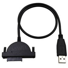 USB 2.0 to Mini Sata II 7 6 13Pin Adapter for Laptop CD/DVD ROM Drive Cable