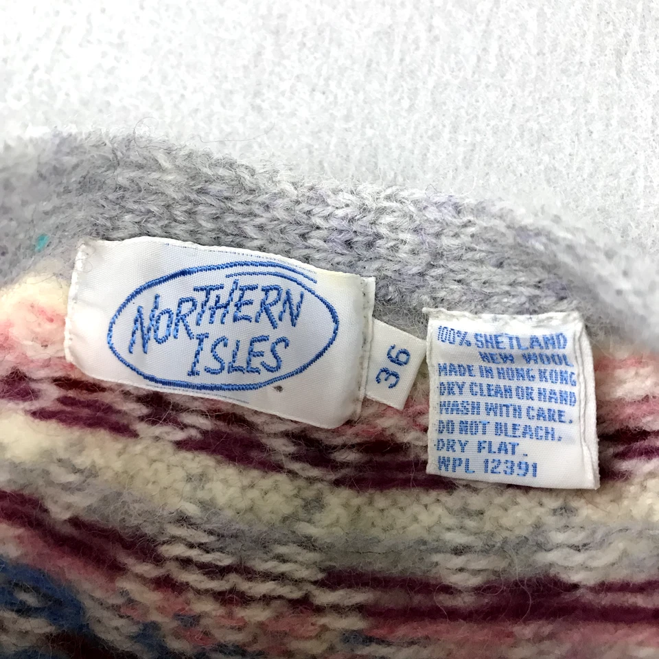 Suéter De Colección Islas del Norte Para Mujer 36 Gris Fair Isle Yugo Lana Shetland Foto 2 de 4