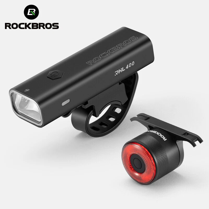 ROCKBROS Rechargeable Bicycle Headlight Tail Light Set Waterproof Bike Light Set