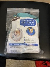 Wonarby Protective Inflatable Dog Collar LG Recovery Cone Alternative Gray Blue