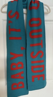 KATE SPADE 100% Wool ''Baby It s Cold Outside'' Winter SCARF 74 x 8 Turquoise Red