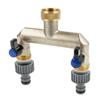 Tecuro 2-Wege VerteilerstüCk 3/4 Zoll (DN15) & Steckkupplung Einzeln Absperrbar