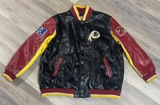 Vintage NFL Washington Redskins Faux Leather Bomber Jacket G-III - Men’s 4XL