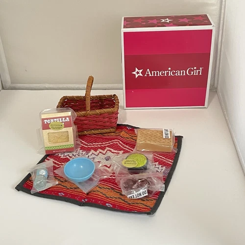 American Girl Saige's Picnic Set NIB Retired 2013 Ltd Edition Basket & Food