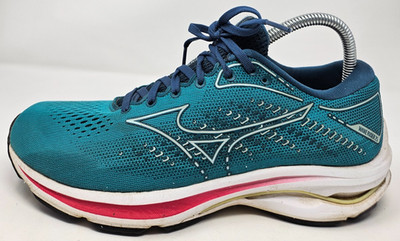 Mizuno Enerzy Wave Rider 25 Blue Clearwater Womens Size 9 Athletic Running Shoes