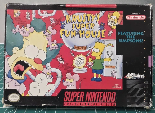 New ListingKrusty's Super Fun House (Nintendo SNES, 1992) - Acclaim - Tested/Working - CIB!