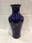 Gorgeous 1925 French porcelain Sevres large vase Blue cobalt snow stars 35cm