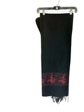 74   24 Black And Red Scarf Damask Pattern On The Black New 