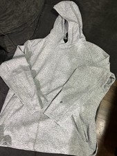 Sudadera con Capucha Lululemon At Ease Para Hombre XXL Gris Jaspeado Texturizado Pullover Canguro Cremallera