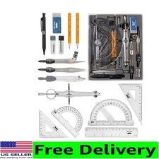 Classic Slate Geometry Set: 15 Essential Pieces for Precise Measurement  Design