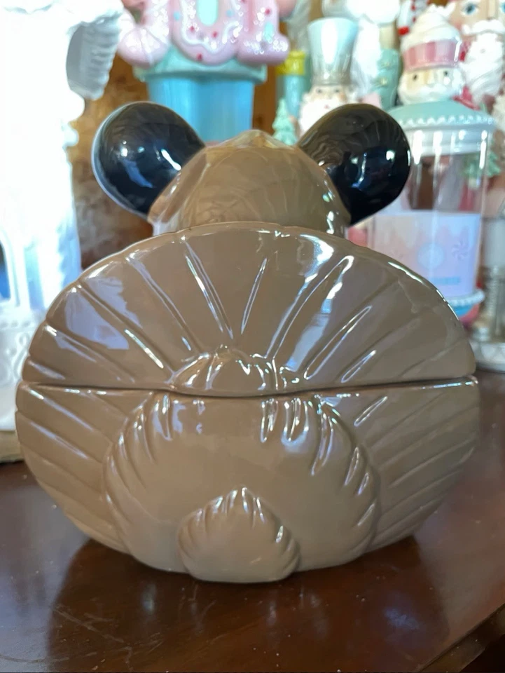 Disney Mickey Mouse Turkey Thanksgiving Ceramic Cookie Jar New with Tags Fall - Image 3 of 4