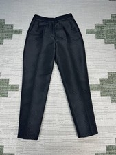 Zara Slim Jacquard Woven Pants Womens Small Black Lined Geometric Tapered Leg
