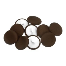 10pcs Fabric Cloth Covered Button 20mm Round Plastic Sewing Buttons, Light Brown